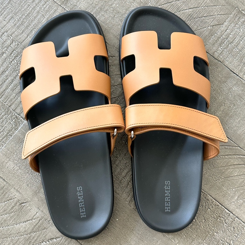 NIB Hermès Natural Calfskin Women's Chypre Sandals